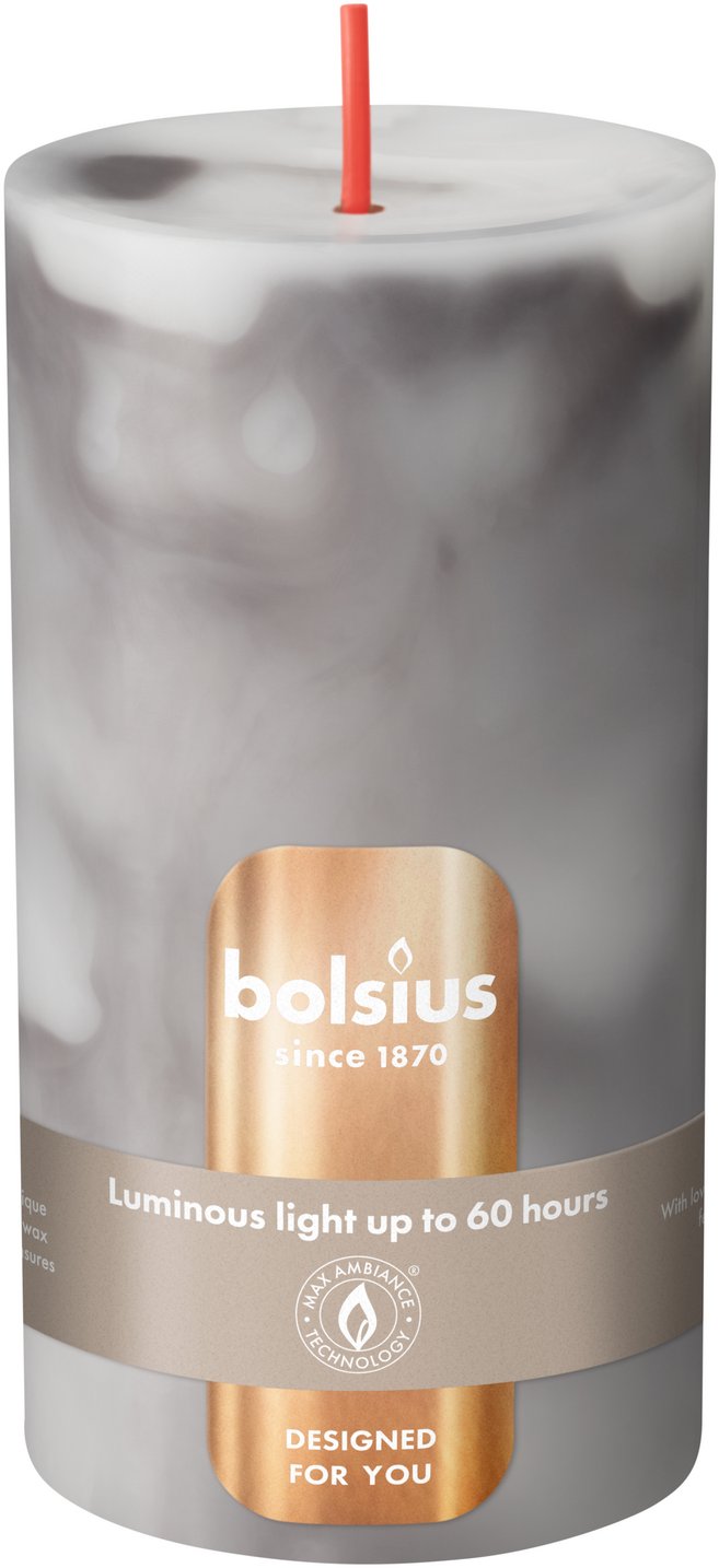 Bolsius Candle pillar grey H13 D6