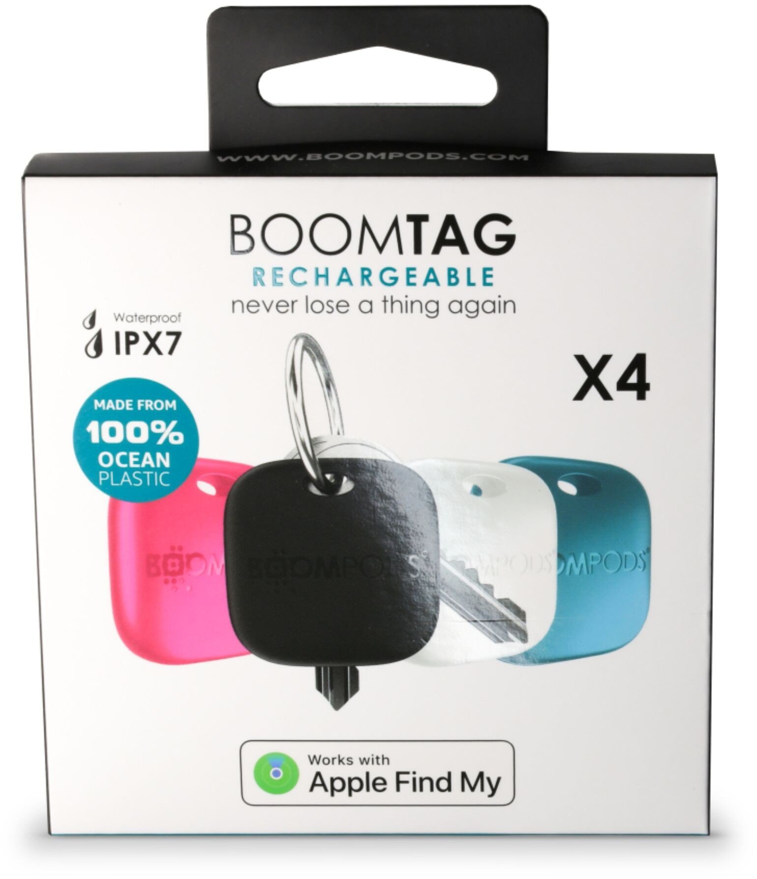 Boompods Boomtag Rechargeable 4 pcs. Black