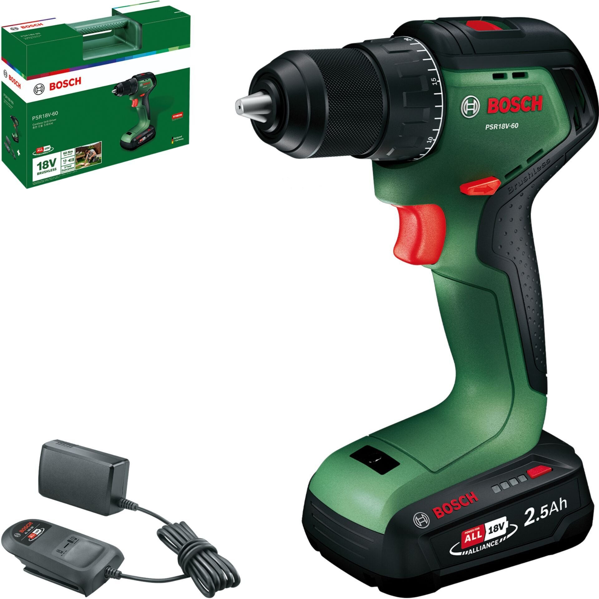Bosch PSR18V-60 (1x2,5Ah, CC) Cordless