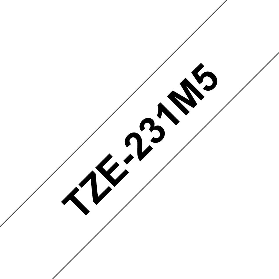 Brother TZe-231 black on white 12