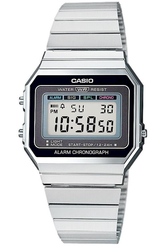 CASIO A700WE-1AEF Unisex pulkstenis / Sudraba