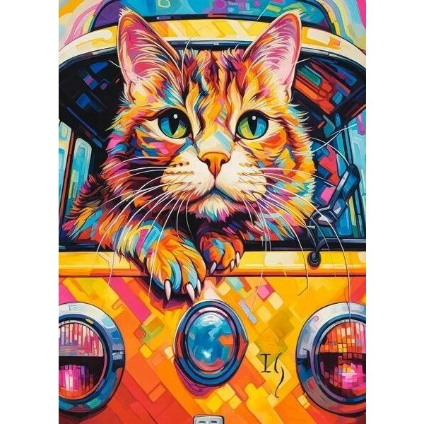 Castorland Puzzle 100 Cat Bus Travel
