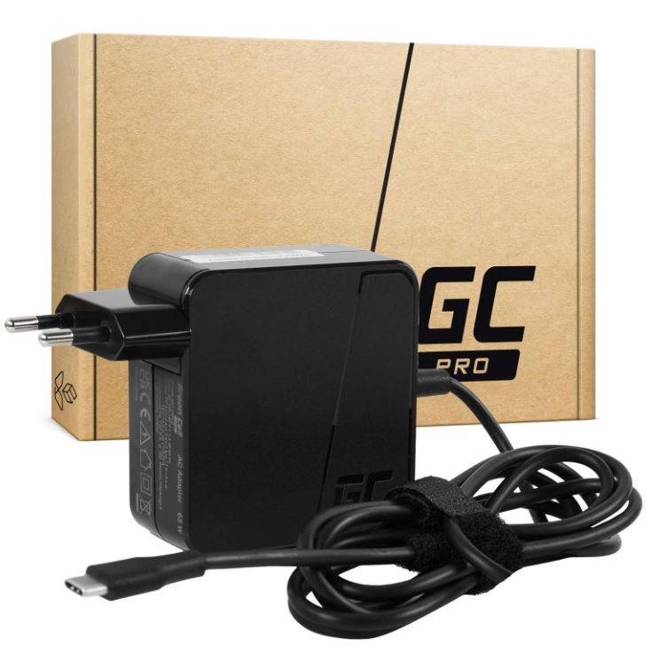 Green Cell Charger USB-C 65W 5V-9V-12V-15V/3A