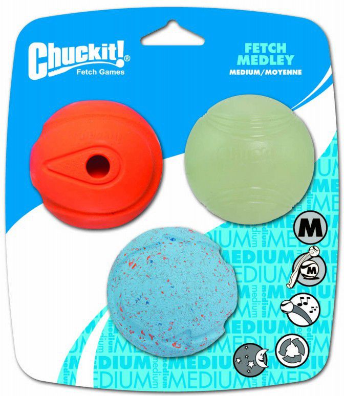 Chuckit! FETCH MEDLEY ASST MEDIUM 3PAK