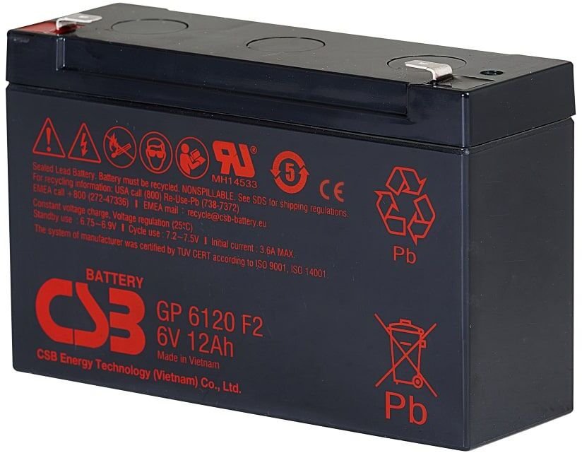 CSB Lead acid battery 6V 12Ah