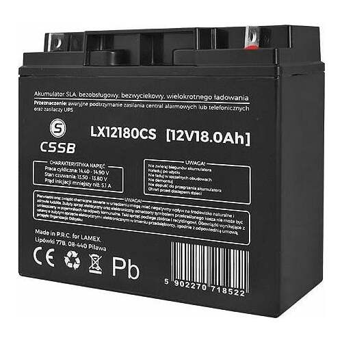 CSSB  żelowy 12V 18Ah | LX12180CS