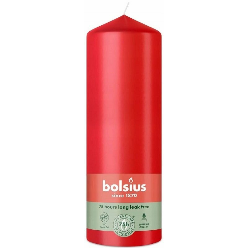Cylinder candle BOLSIUS, red, 6.8