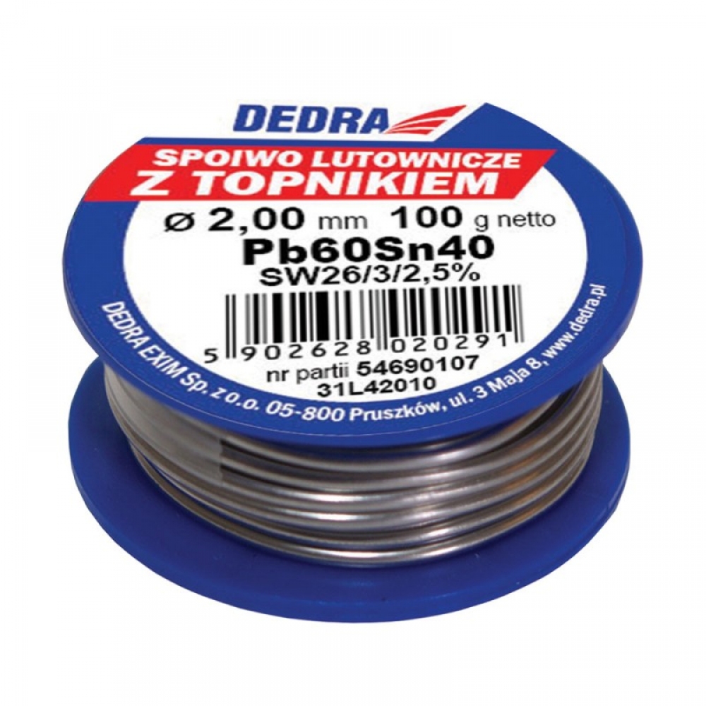 Dedra Lut z topnikiem Pb60Sn40 2mm