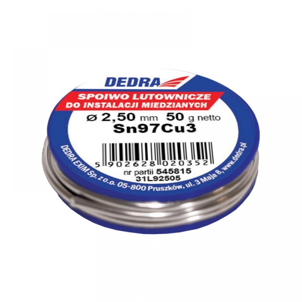 Dedra Spoiwo lutownicze 2,5mm Sn97Cu3