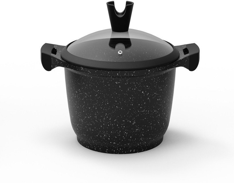 Domoletti CASSEROLEDOMOLETTI BLACK MARBLE D24CM 4L