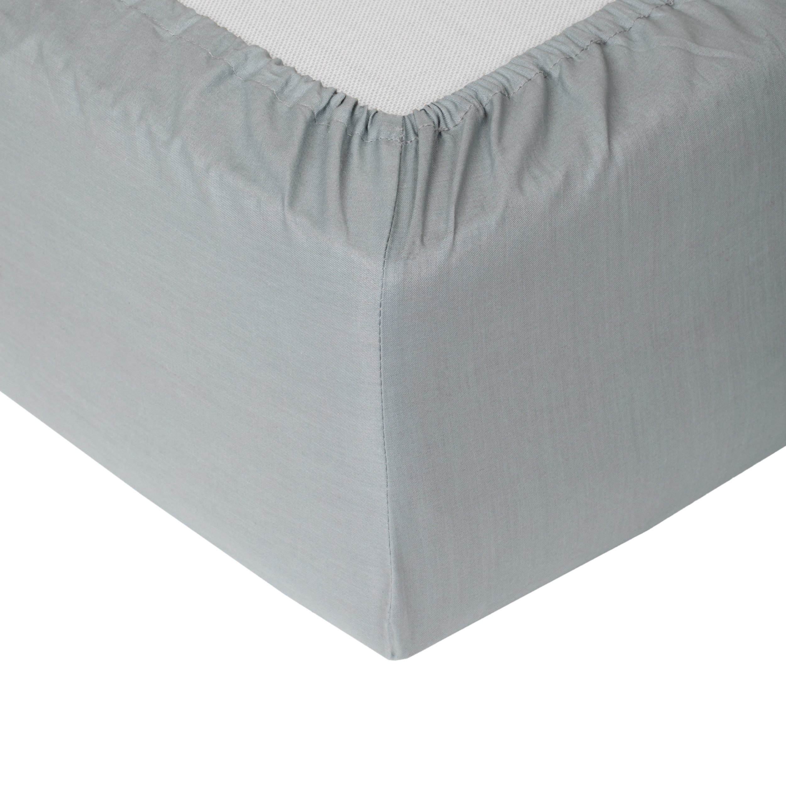 Domoletti FITTED SHEET COTTON 90X200+25 GREY