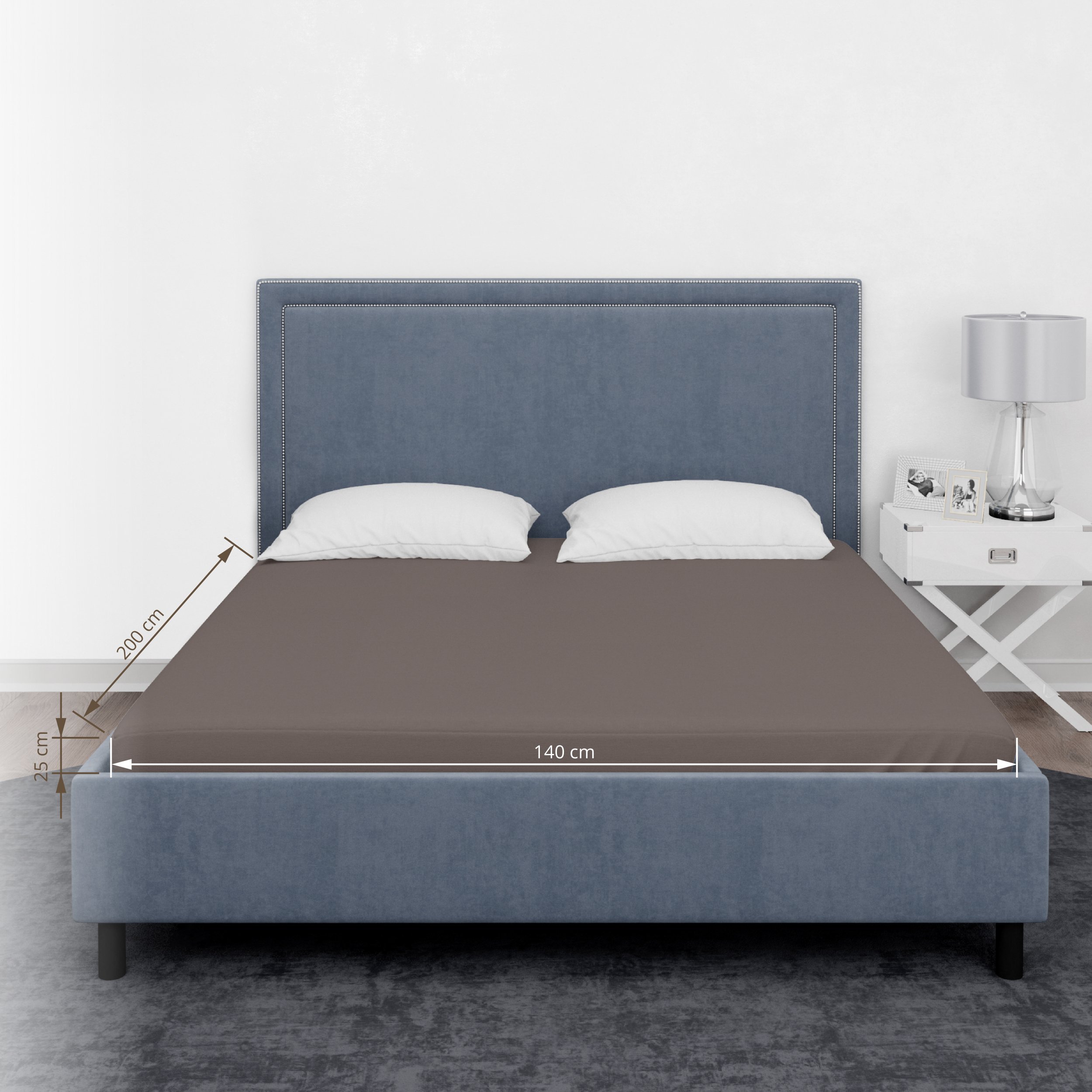 Domoletti FITTED SHEET SATEEN 140X200+25 TAUPE