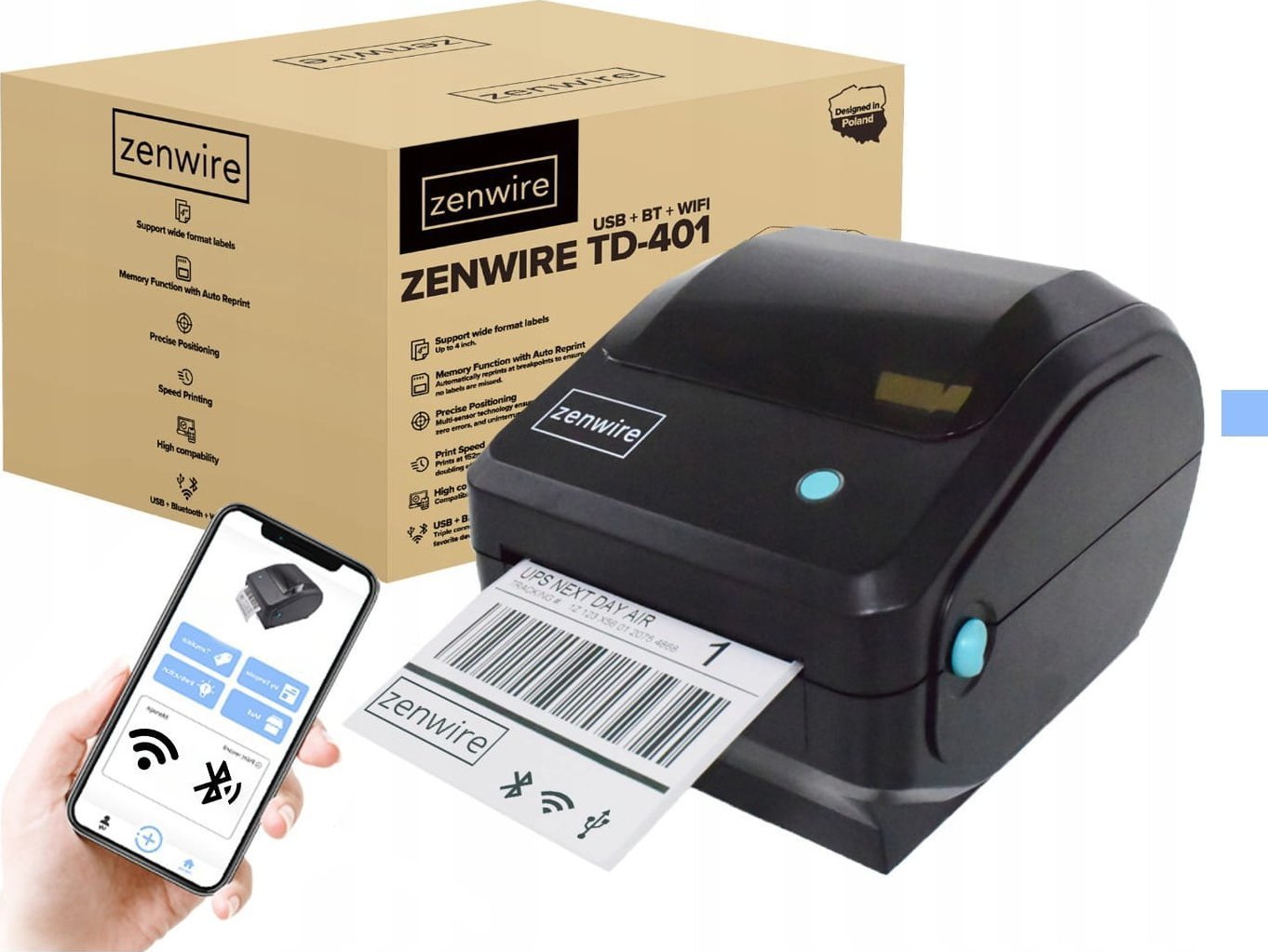 Drua etykiet Zenwire Termiczna 100x150 USB