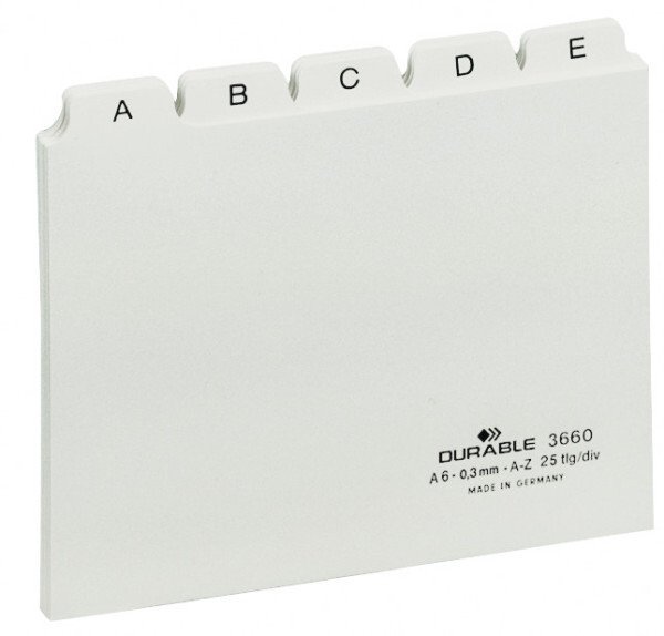Durable Guide index card A6 division