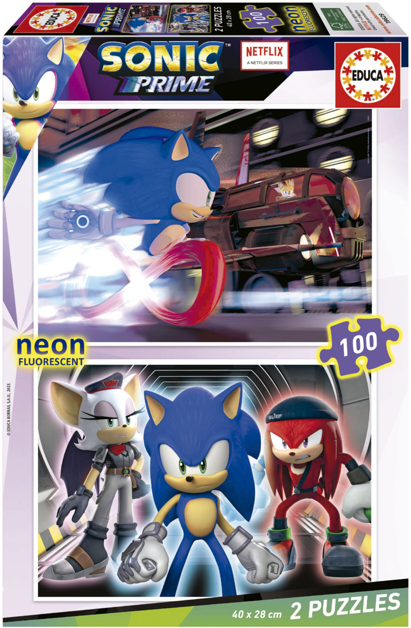 Educa 2x100 Sonic Prime Neon |