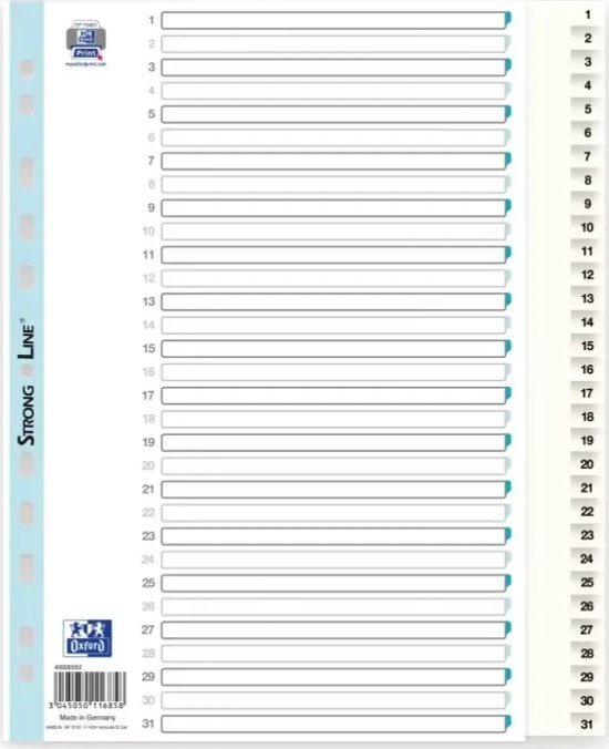 Elba Register Strong-Line® A4+ hvid 1-31