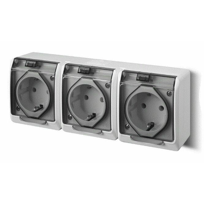 Elektro-Plast hermetyczne z/u Schuko z klapką