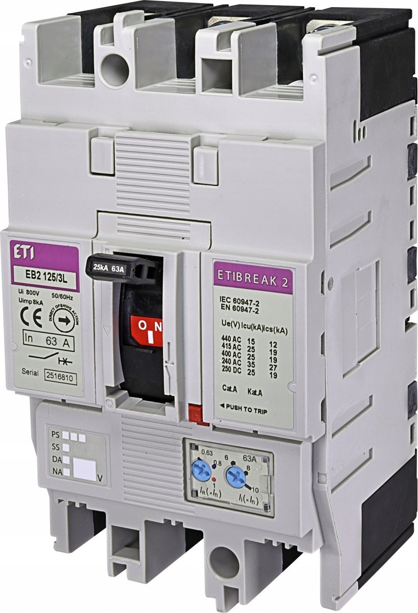 Eti-Polam mocy 3P 63A 25kA /wyzwalacz