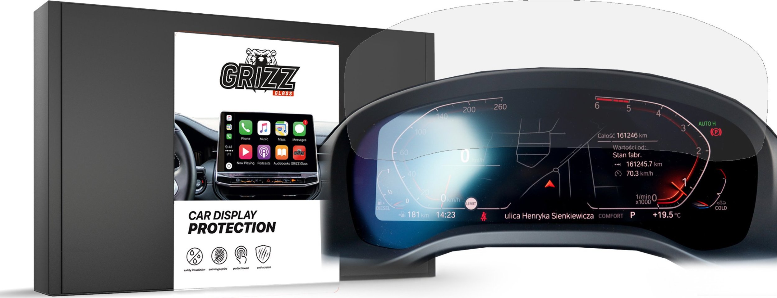 Etui do nawigacji GrizzGlass  matowa CarDisplay