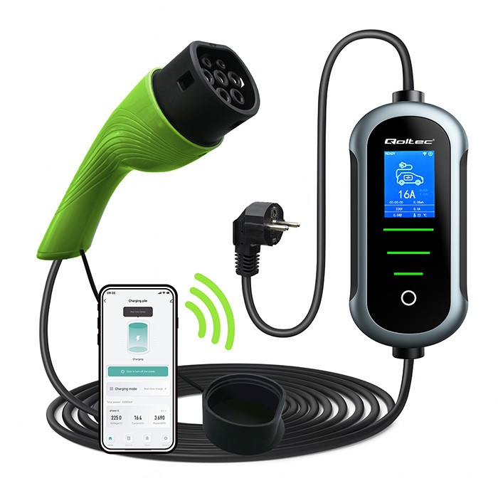 Qoltec EV electric car charger 2in1