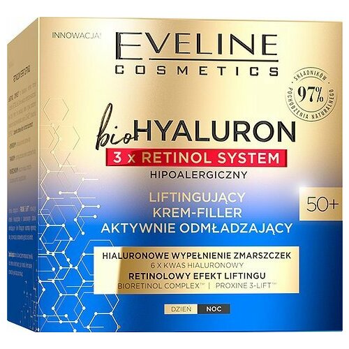 Eveline bioHYALURON 3xRetinol System 50+ Liftingujący