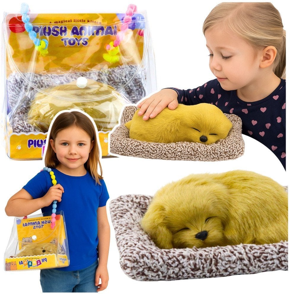 LeanToys Labrador Na Poduszce z Futerkiem