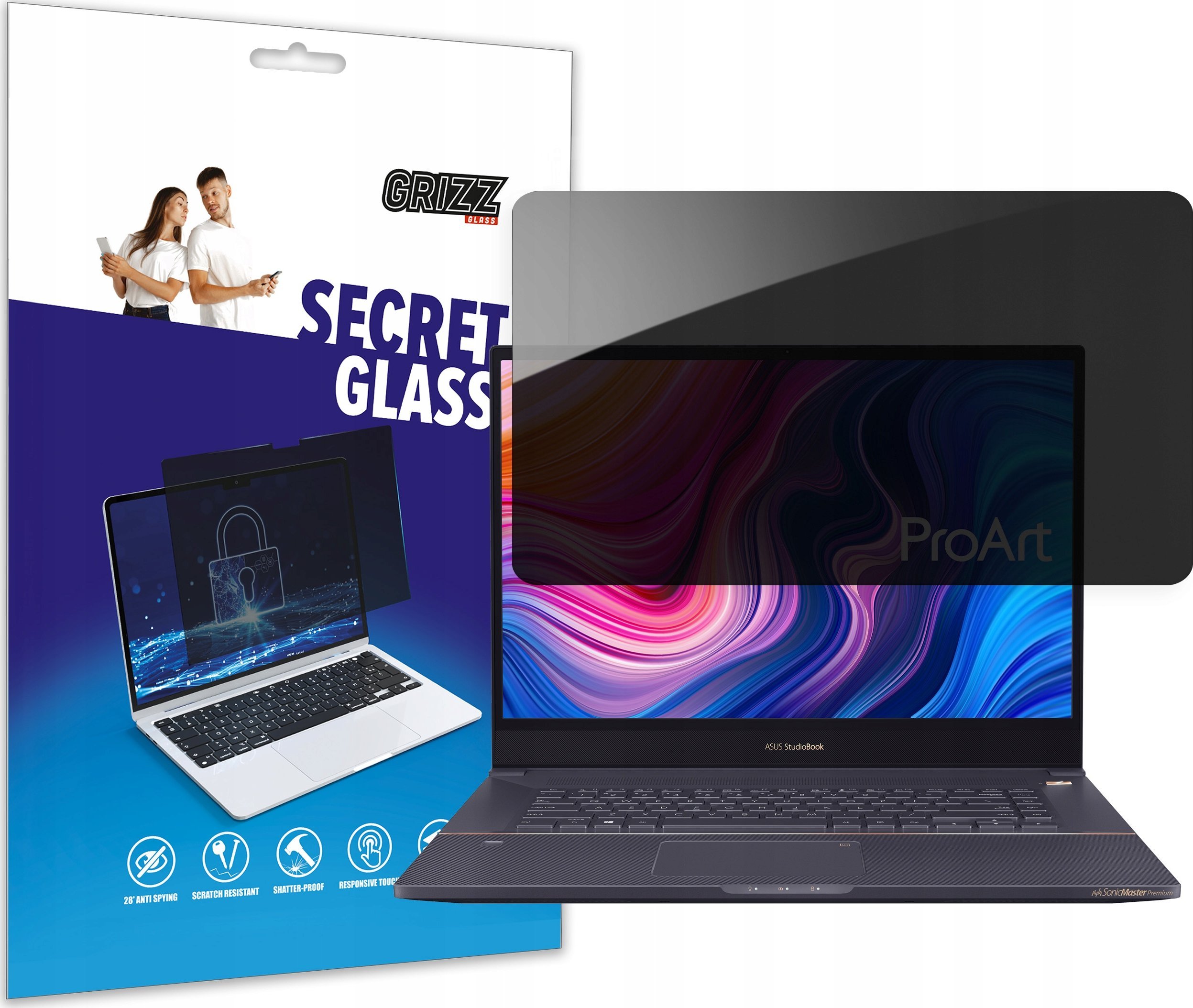 Filtr GrizzGlass  prywatyzujące SecretGlass do laptopa