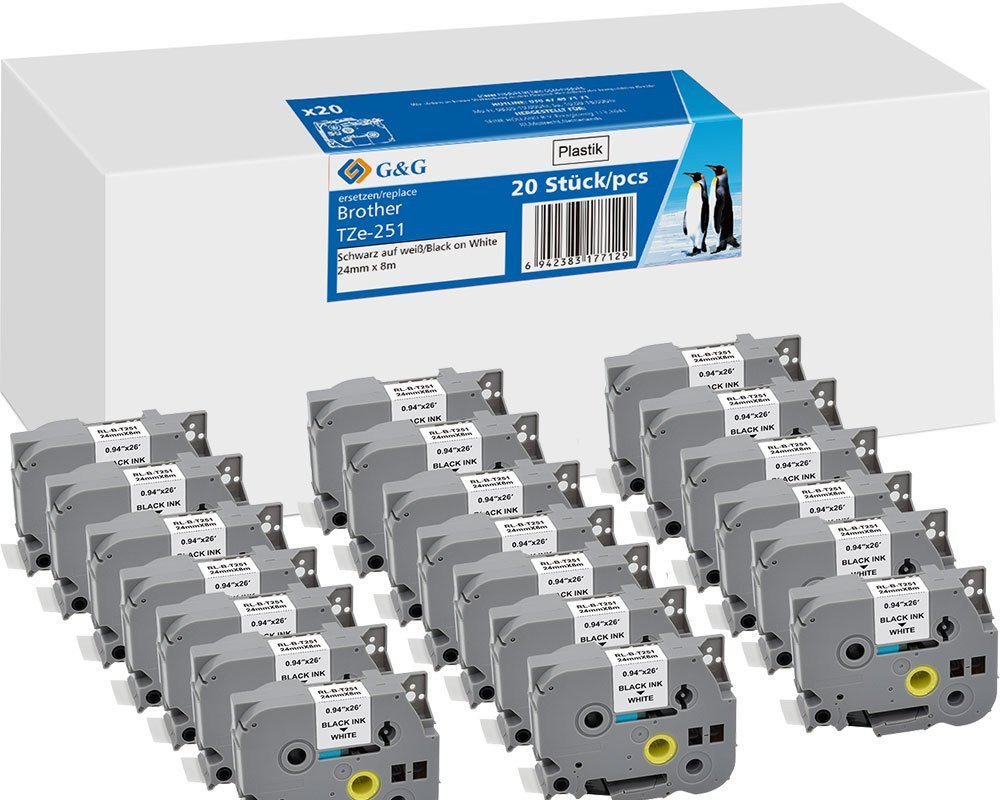 TEXI 20x G&G Label Tape 24mmx8m