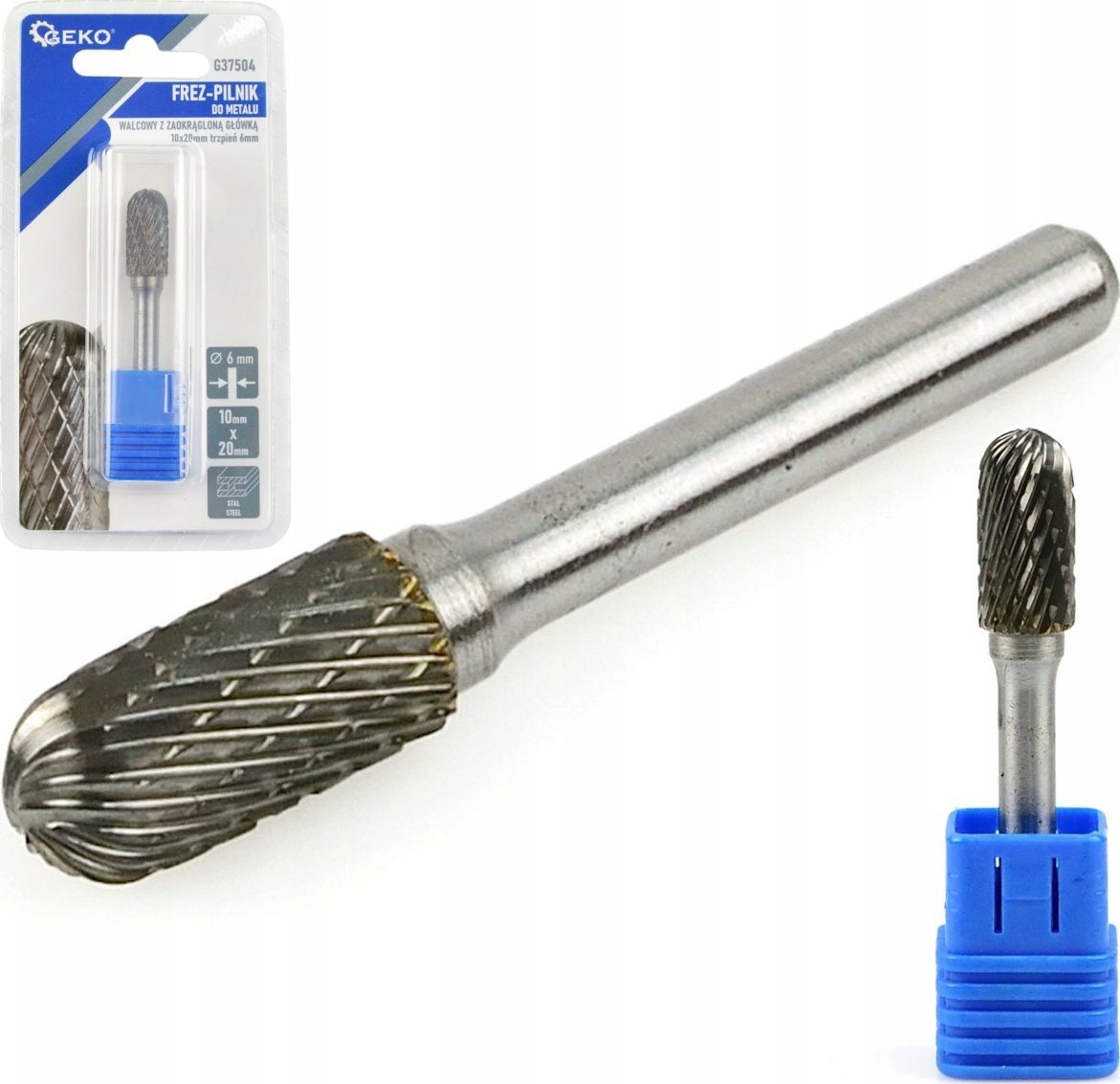 Geko Frez- 10x20mm trzpień 6mm (walcowy