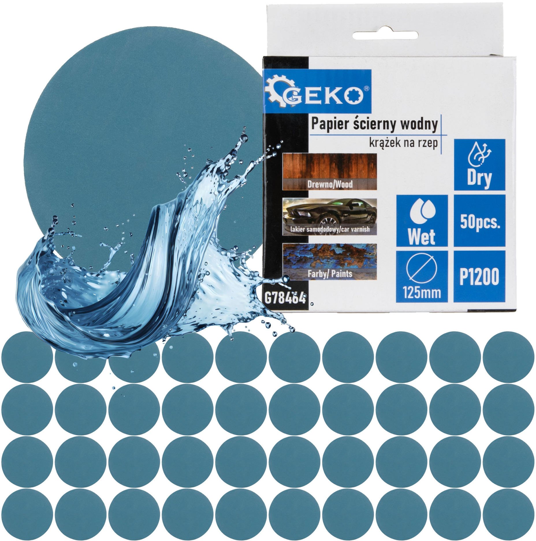 Geko Papier   – krążek  125mm P1200