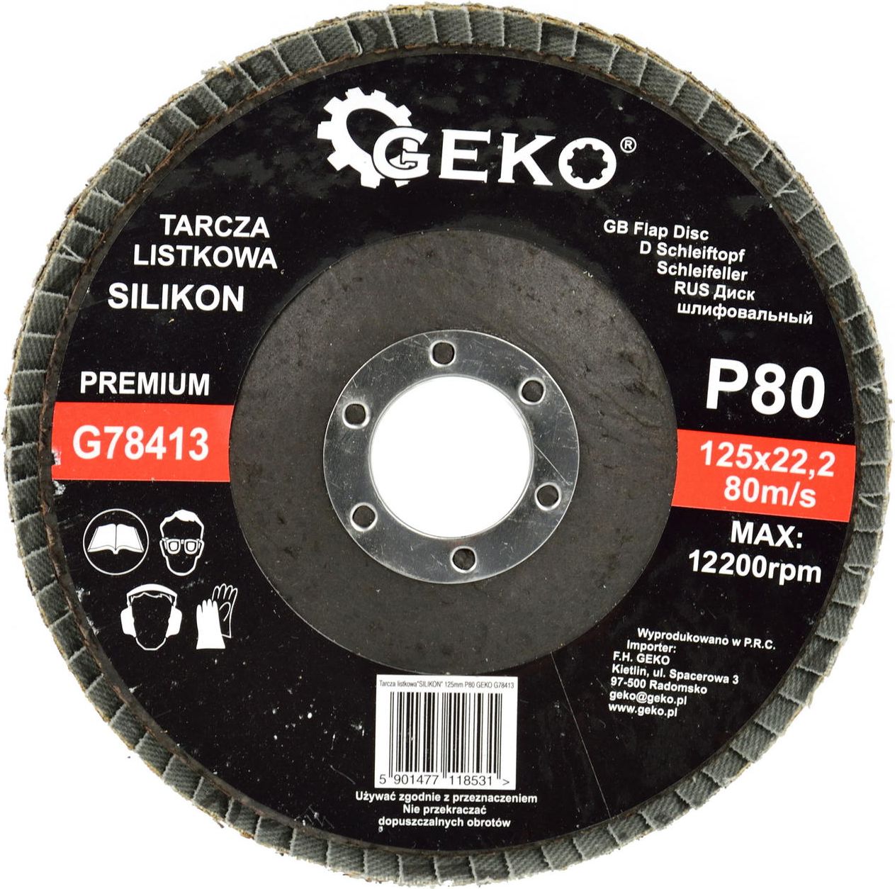 Geko listkowa"SILIKON" 125mm P80 GEKO