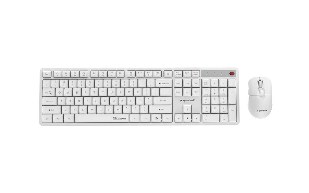 KEYBOARD +MOUSE WRL ENG/WHITE KBS-WMS-01-W GEMBIRD