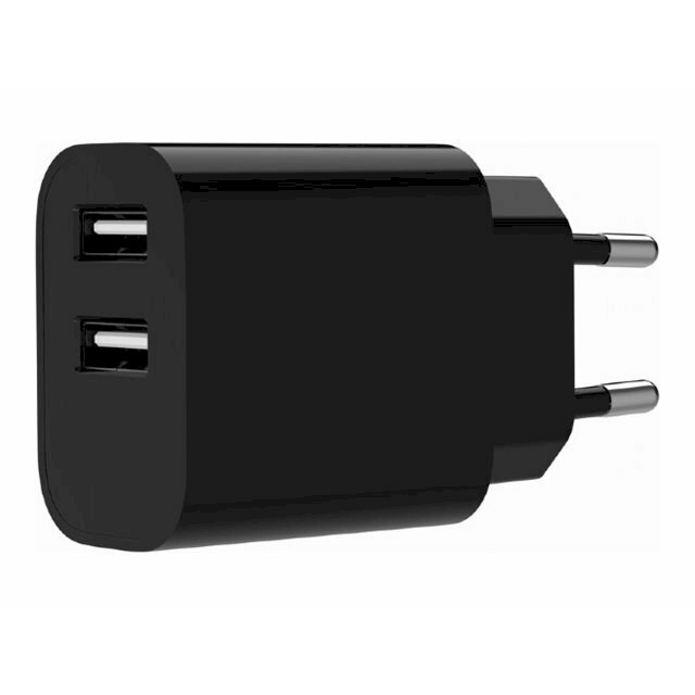 Gembird TA-UC-2A12-01-BK Universāls USB lādētājs 2-portu