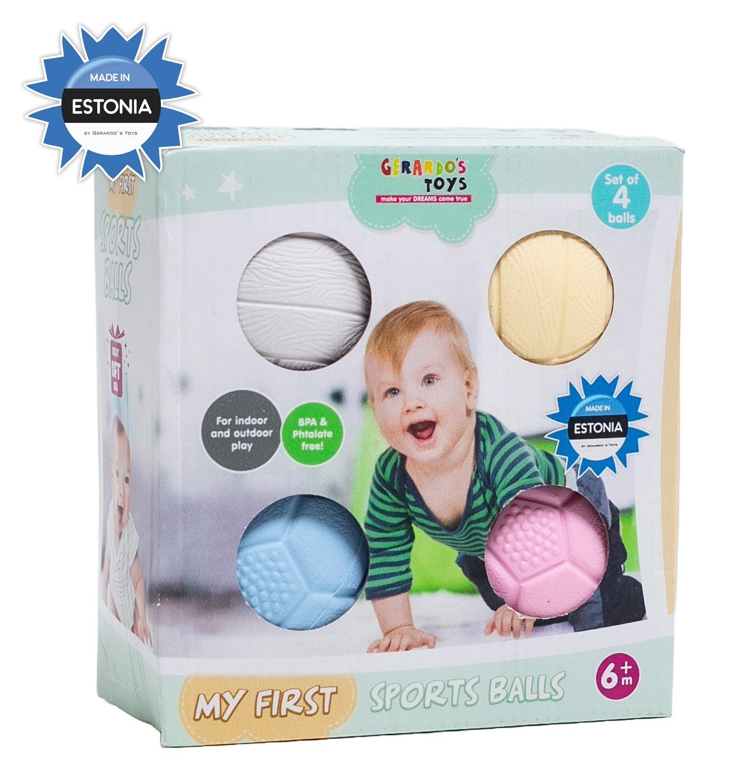 Gerardo`s Toys masāžas- sensoro bumbiņu mazuļiem