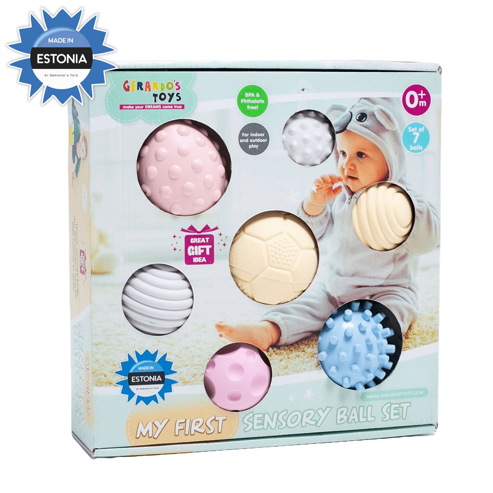 Gerardo`s Toys masāžas- sensoro bumbiņu mazuļiem