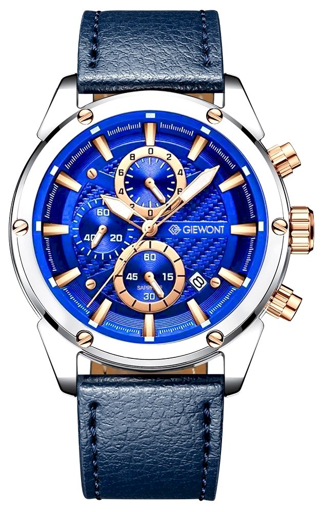 Giewont  Męski Giewont Chronograph Sapphire Srebrno