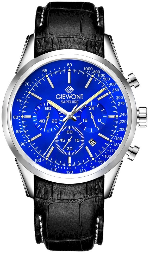 Giewont Męski Giewont Chronograph Sapphire Srebrno