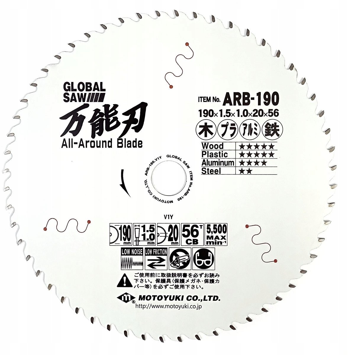 GLOBAL SAW   wielu materiałów 190x1,5/1