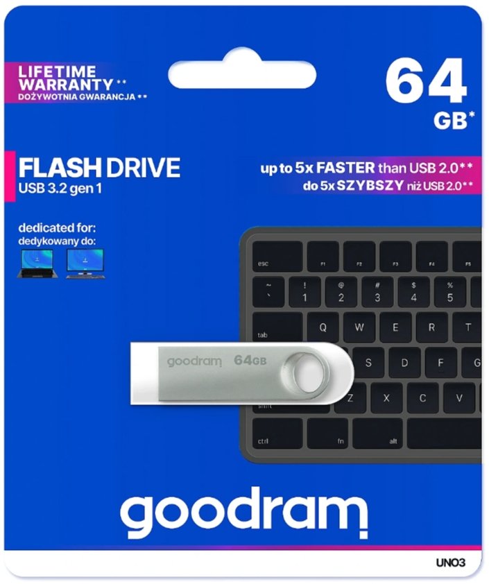 Pendrive GoodRam UNO3, 64 GB  (UNO3-0640S0R11)