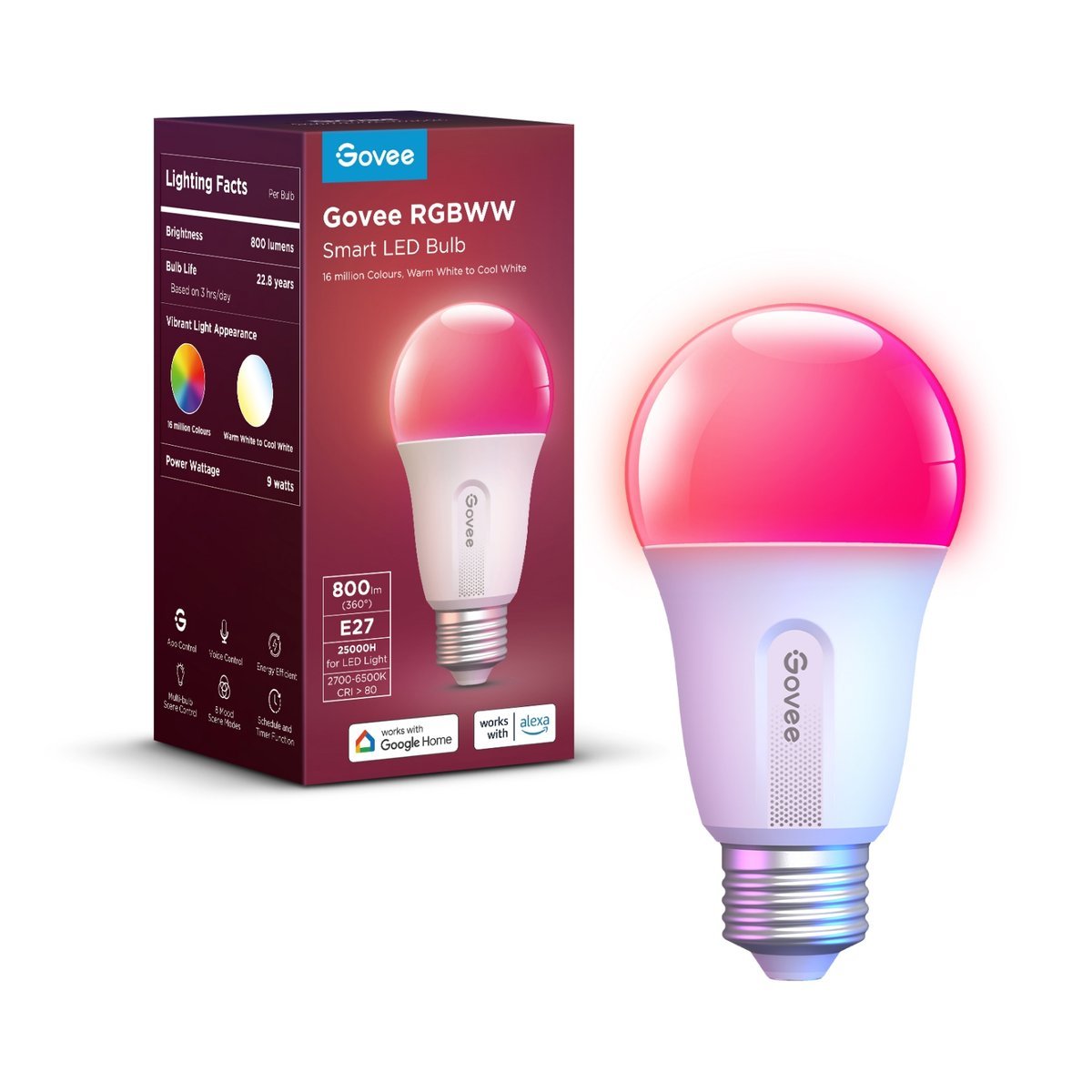Govee Smart żarówka RGBWW 9W-60W 800lm