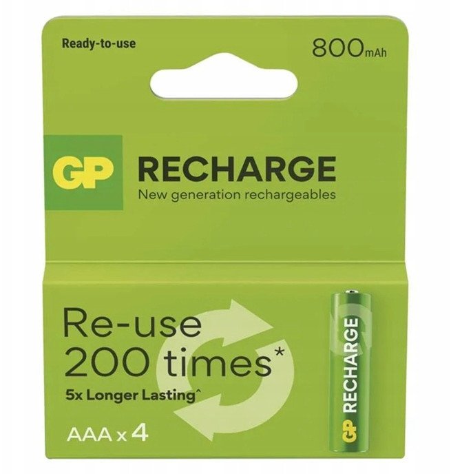 GP Recharge AA batteries 800mAh |