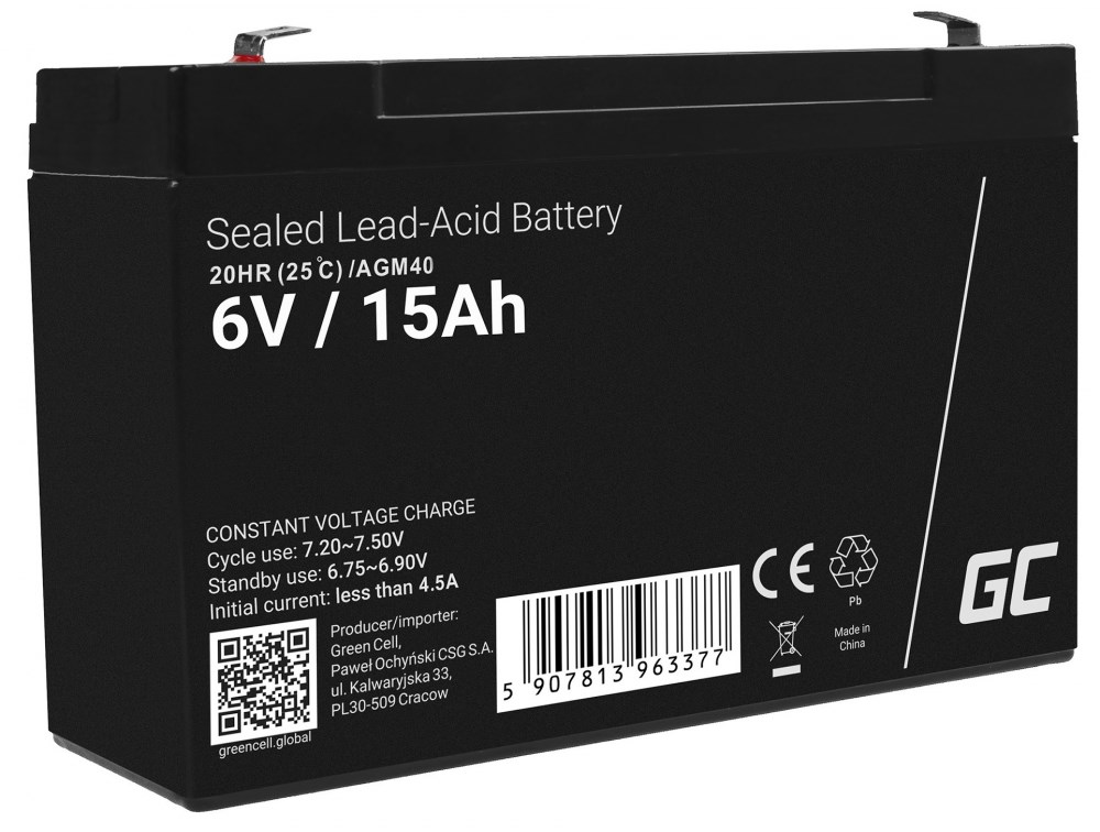 Green Cell  6V/15Ah (AGM40) | AGM40