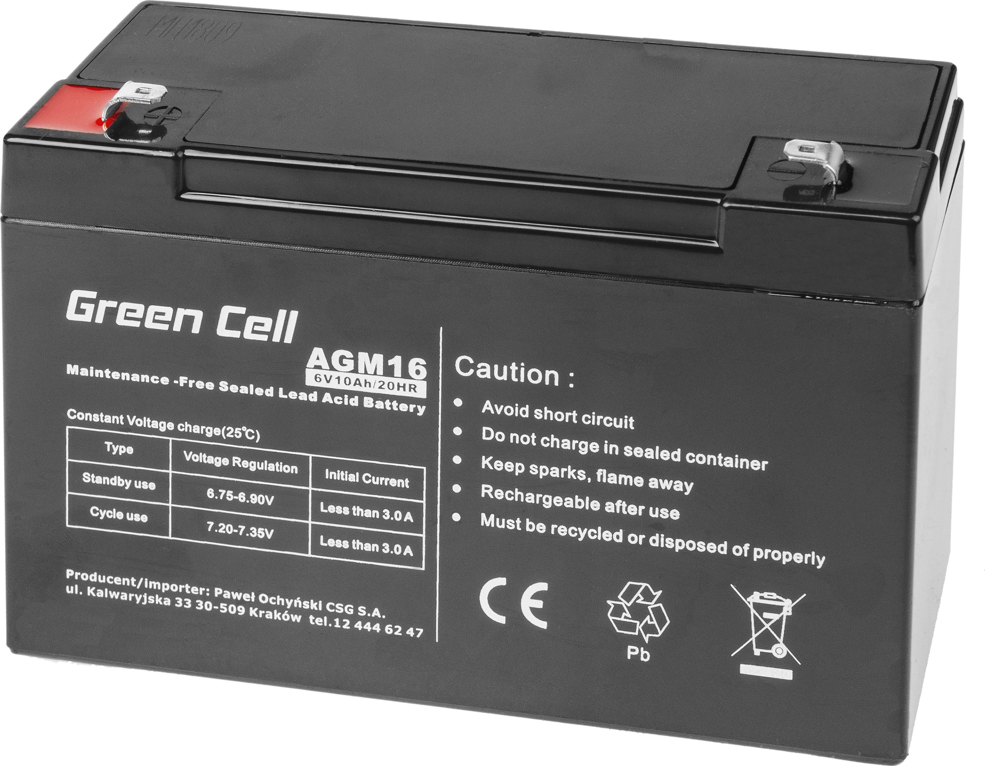 Green Cell AGM VRLA 6V 10Ah