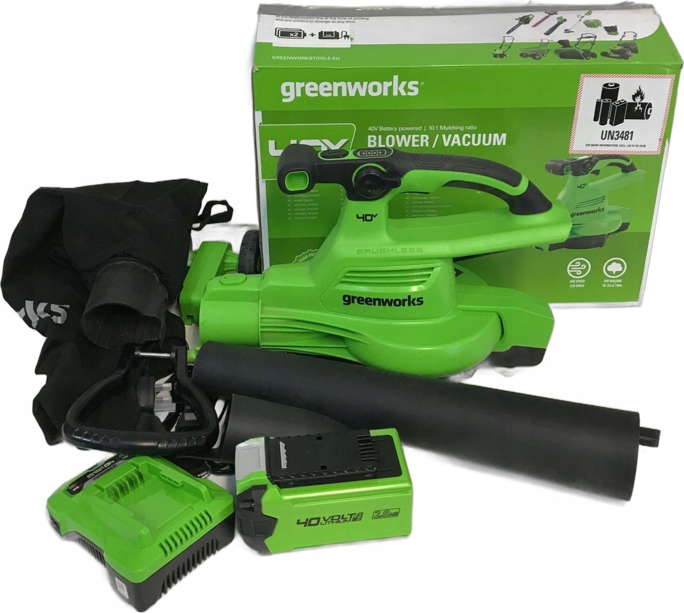Greenworks 40V dmuchawa/ GD40BVIIK2x + 2x