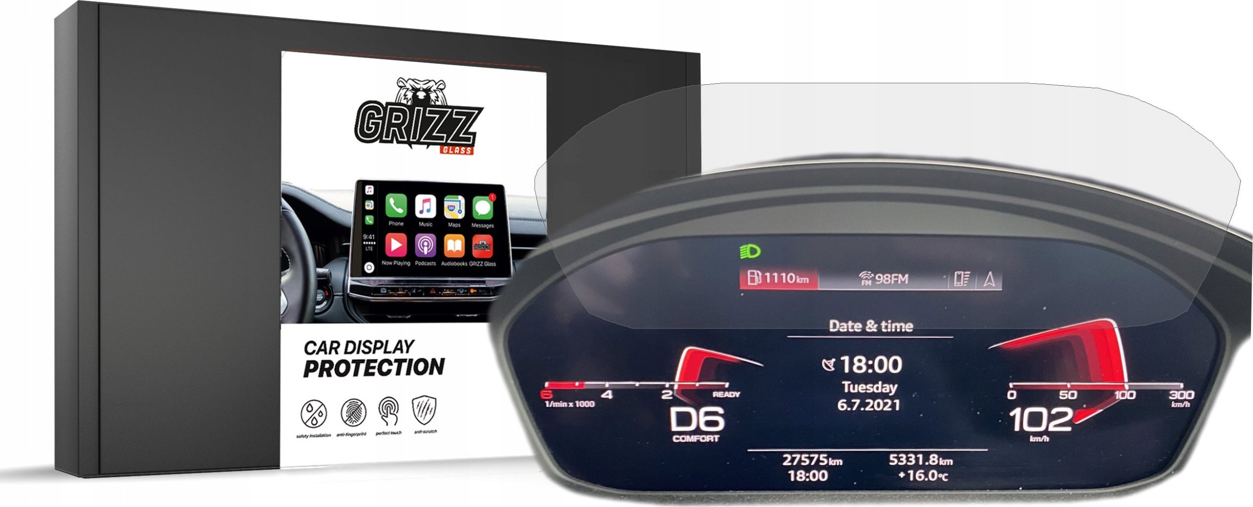 GrizzGlass  matowa CarDisplay Protection do Audi