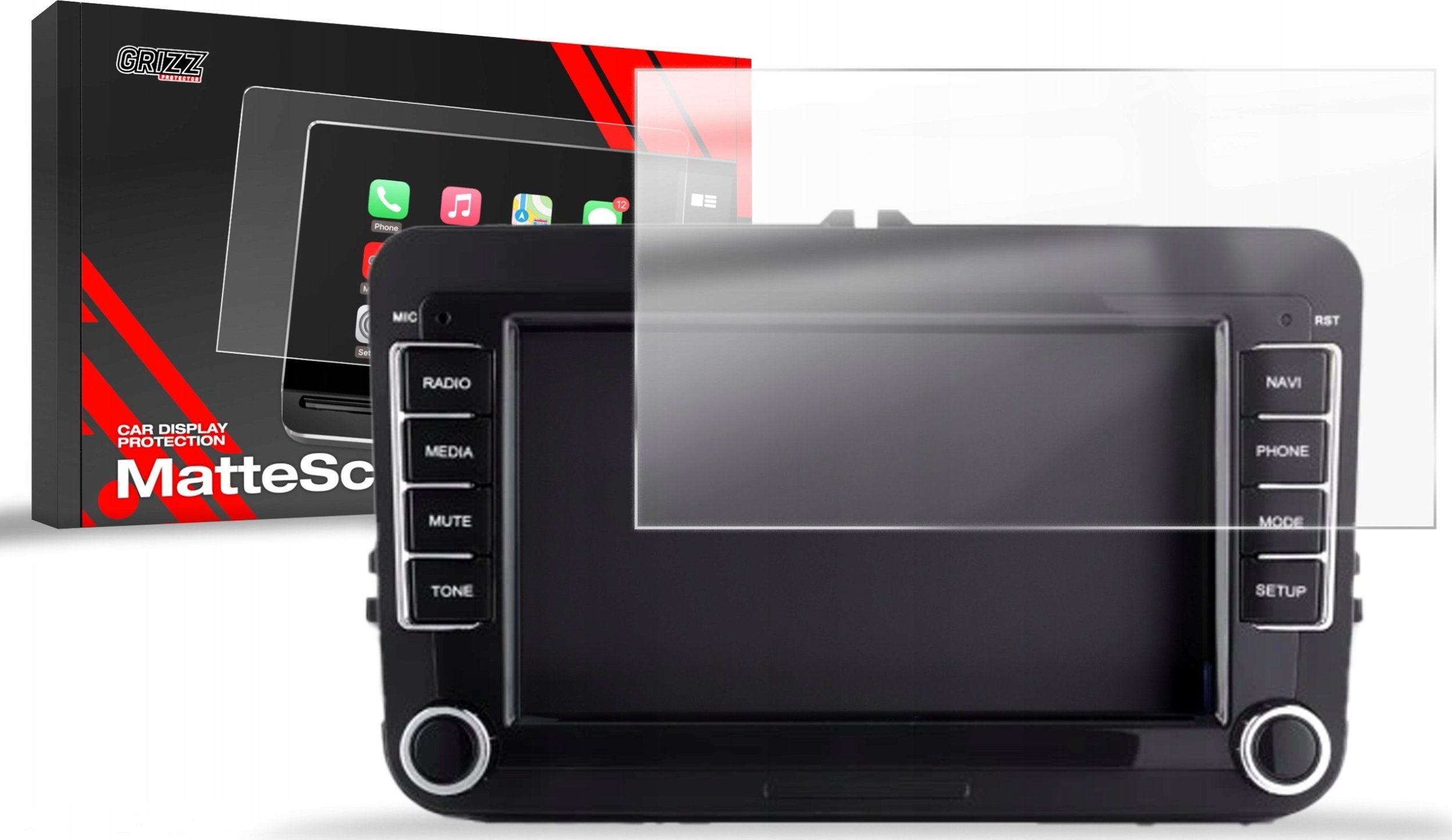 GrizzGlass  matowa CarDisplay Protection do radia