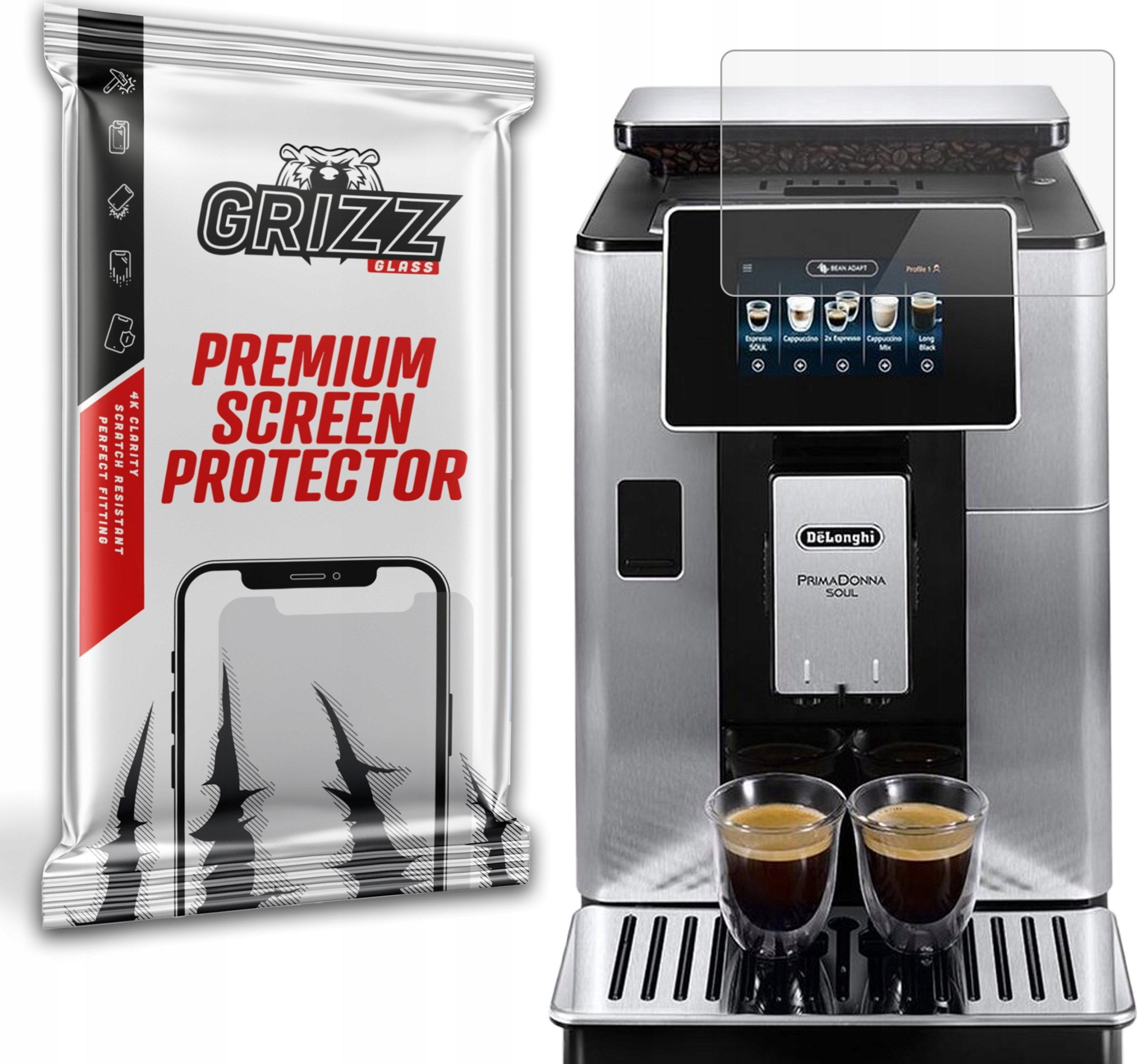 GrizzGlass  matowa PaperScreen do DeLonghi Primadonna