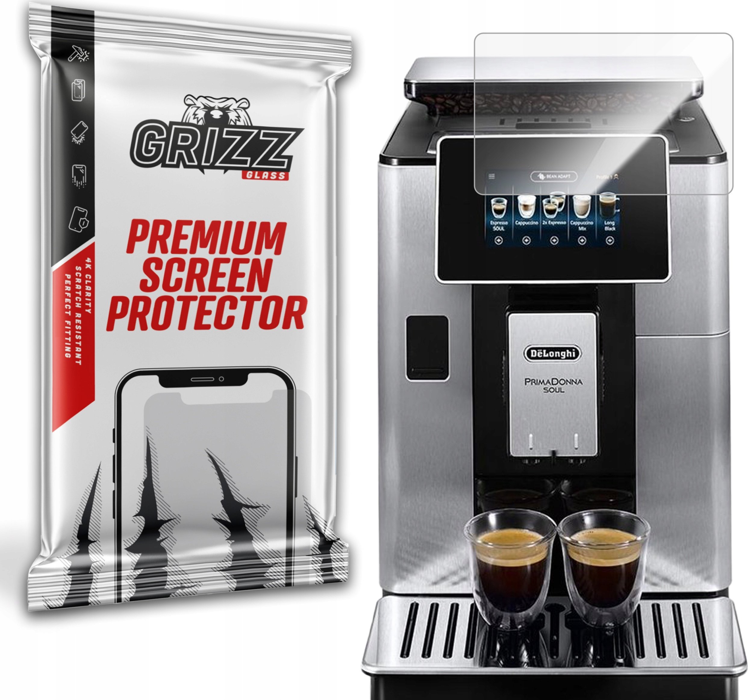 GrizzGlass  matowa PaperScreen do DeLonghi Primadonna