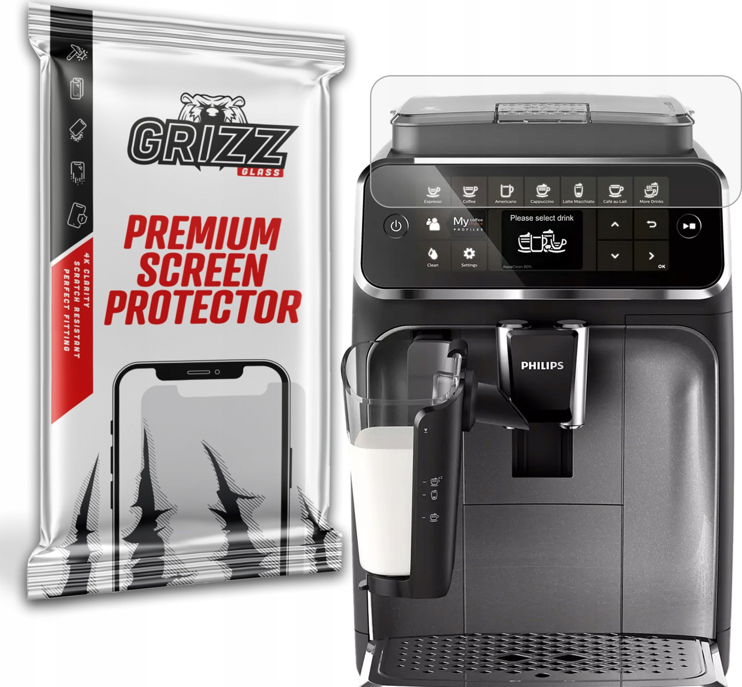 GrizzGlass  matowa PaperScreen do Philips LatteGo