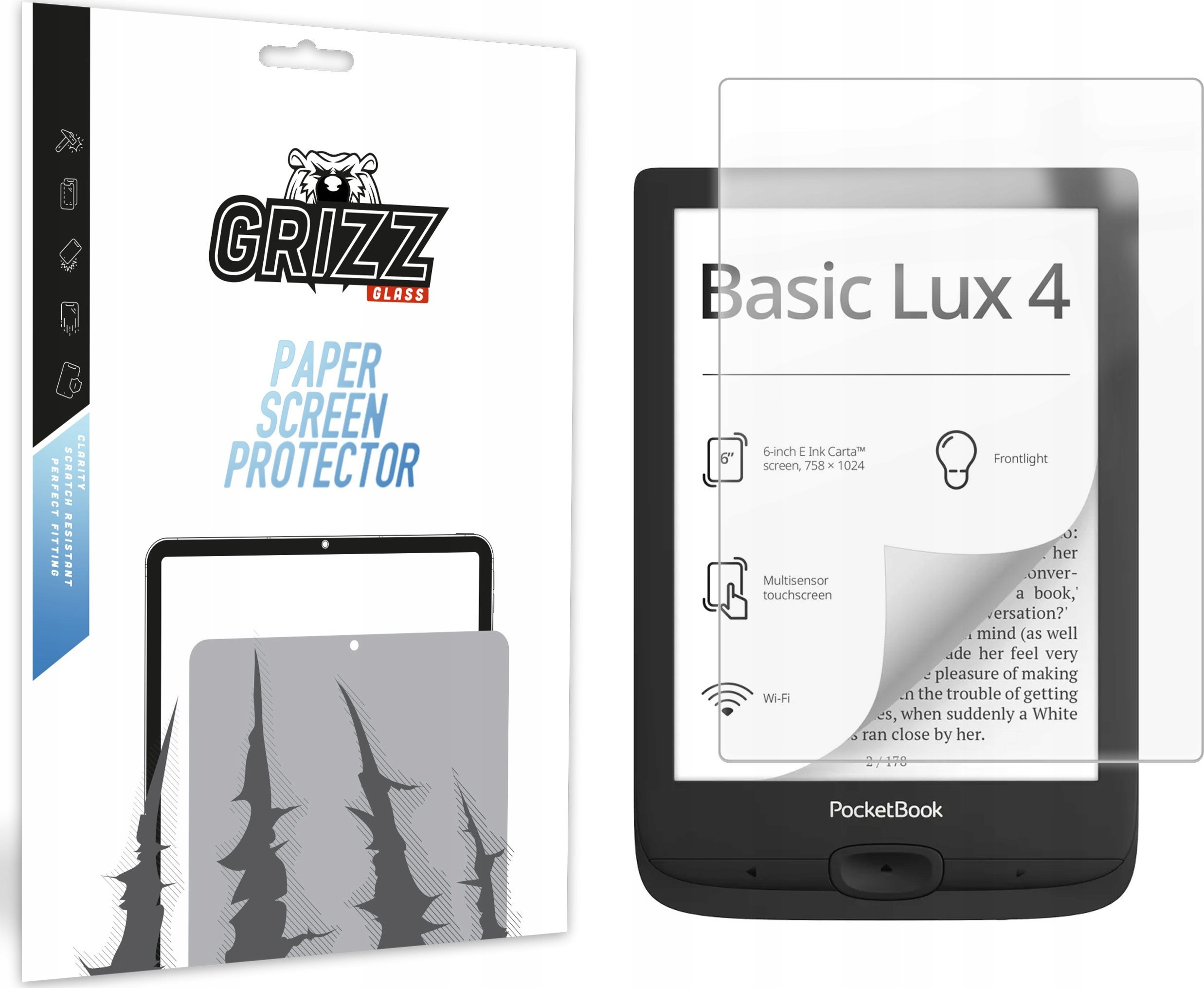 GrizzGlass  matowa PaperScreen do Pocketbook Basic